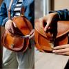 imageBerliner Bags Vintage Genuine Leather Shoulder Bag Dakota Crossbody Bag Small Purse for Women  Brown