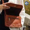 imageBerliner Bags Vintage Genuine Leather Shoulder Bag Lisbon Crossbody Bag Small Messenger Bag for Women  Brown