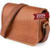 imageBerliner Bags Vintage Genuine Leather Shoulder Bag Lisbon Crossbody Bag Small Messenger Bag for Women  Brown