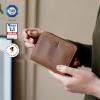 imageBERLINER BAGS Vintage Genuine Leather Small Wallet for Women Sara Card Holder Mini Bifold Wallet for Cash RFID Blocking with Zipped Coin Pocket  BrownCamel