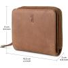 imageBERLINER BAGS Vintage Genuine Leather Small Wallet for Women Sara Card Holder Mini Bifold Wallet for Cash RFID Blocking with Zipped Coin Pocket  BrownCamel