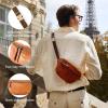 imageBerliner Bags Vintage Genuine Leather Fanny Pack Noah Belt Bag Crossbody Sling Bag for Men and Women  BrownBrown