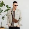 imageBerliner Bags Vintage Genuine Leather Fanny Pack Noah Belt Bag Crossbody Sling Bag for Men and Women  BrownEarth