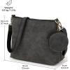 imageBERLINER BAGS Vintage Leather Shoulder Bag Marbella Crossbody Handbag for Women  BrownDark Grey S