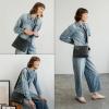 imageBERLINER BAGS Vintage Leather Shoulder Bag Marbella Crossbody Handbag for Women  BrownDark Grey S