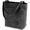 imageBERLINER BAGS Vintage Genuine Leather Tote Bag Seville Handbag Large Shopper for WomenDark Grey
