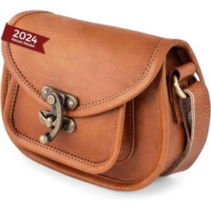 imageBerliner Bags Vintage Genuine Leather Shoulder Bag Valencia Small Purses for Women Crossbody Bag  Brown