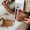 imageBERLINER BAGS Vintage Genuine Leather Makeup Bag Anna Cosmetic Bag for Purse Travel and Cosmetics Pouch with Zipper for Women  BrownCamel