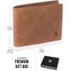 imageBERLINER BAGS Vintage Genuine Leather Wallet for Men Brooklyn RFID Blocking Bifold Front Pocket Slim Wallet 10 Card Holder 2 Bills Compartment 1 Gift Box  Brown