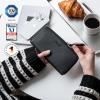 imageBERLINER BAGS Vintage Genuine Leather Wallet Margo RFID Blocking Credit Card Holder Slim Womens Wallet Zip Around Wallet for 13 Cards and ID window Bills Coins  BrownBlack