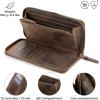 imageBERLINER BAGS Vintage Genuine Leather Wallet Margo RFID Blocking Credit Card Holder Slim Womens Wallet Zip Around Wallet for 13 Cards and ID window Bills Coins  BrownEarth