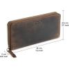 imageBERLINER BAGS Vintage Genuine Leather Wallet Margo RFID Blocking Credit Card Holder Slim Womens Wallet Zip Around Wallet for 13 Cards and ID window Bills Coins  BrownEarth