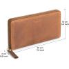 imageBERLINER BAGS Vintage Genuine Leather Wallet Margo RFID Blocking Credit Card Holder Slim Womens Wallet Zip Around Wallet for 13 Cards and ID window Bills Coins  BrownCamel