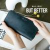 imageBERLINER BAGS Vintage Genuine Leather Wallet Margo RFID Blocking Credit Card Holder Slim Womens Wallet Zip Around Wallet for 13 Cards and ID window Bills Coins  BrownDark Grey