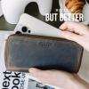 imageBERLINER BAGS Vintage Genuine Leather Wallet Margo RFID Blocking Credit Card Holder Slim Womens Wallet Zip Around Wallet for 13 Cards and ID window Bills Coins  BrownEarth