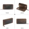 imageBERLINER BAGS Vintage Genuine Leather Wallet Margo RFID Blocking Credit Card Holder Slim Womens Wallet Zip Around Wallet for 13 Cards and ID window Bills Coins  BrownEarth