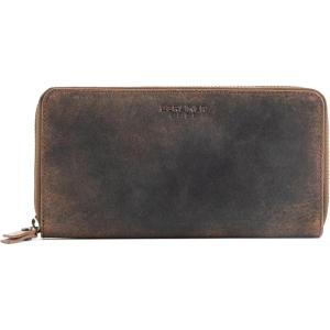 imageBERLINER BAGS Vintage Genuine Leather Wallet Margo RFID Blocking Credit Card Holder Slim Womens Wallet Zip Around Wallet for 13 Cards and ID window Bills Coins  BrownEarth