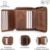 imageBERLINER BAGS Vintage Genuine Leather Small Wallet for Women Palermo Card Holder ID Window Mini Bifold Wallet for Cash RFID Blocking with Zipped Coin Pocket  BrownCamel
