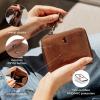 imageBERLINER BAGS Vintage Genuine Leather Small Wallet for Women Palermo Card Holder ID Window Mini Bifold Wallet for Cash RFID Blocking with Zipped Coin Pocket  BrownCamel