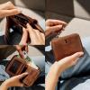 imageBERLINER BAGS Vintage Genuine Leather Small Wallet for Women Palermo Card Holder ID Window Mini Bifold Wallet for Cash RFID Blocking with Zipped Coin Pocket  BrownCamel