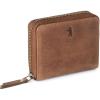 imageBERLINER BAGS Vintage Genuine Leather Small Wallet for Women Palermo Card Holder ID Window Mini Bifold Wallet for Cash RFID Blocking with Zipped Coin Pocket  BrownCamel