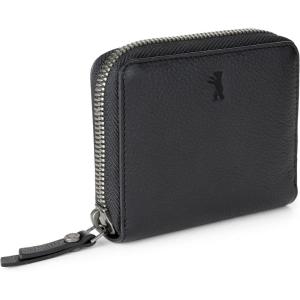 imageBERLINER BAGS Vintage Genuine Leather Small Wallet for Women Palermo Card Holder ID Window Mini Bifold Wallet for Cash RFID Blocking with Zipped Coin Pocket  BrownBlack