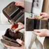 imageBERLINER BAGS Vintage Genuine Leather Small Wallet for Women Sara Card Holder Mini Bifold Wallet for Cash RFID Blocking with Zipped Coin Pocket  Brown