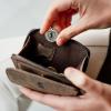 imageBERLINER BAGS Vintage Genuine Leather Small Wallet for Women Sara Card Holder Mini Bifold Wallet for Cash RFID Blocking with Zipped Coin Pocket  Brown