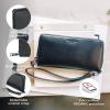 imageBerliner Bags Premium Genuine Leather Wallet Lyon RFID Blocking Credit Card Holder Clutch Purses for Women Zip Around Wallet for 15 Cards and ID window Bills Coins  BlackBlack Emboss