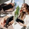 imageBerliner Bags Premium Genuine Leather Wallet Lyon RFID Blocking Credit Card Holder Clutch Purses for Women Zip Around Wallet for 15 Cards and ID window Bills Coins  BlackBlack Suede