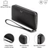 imageBerliner Bags Premium Genuine Leather Wallet Lyon RFID Blocking Credit Card Holder Clutch Purses for Women Zip Around Wallet for 15 Cards and ID window Bills Coins  BlackBlack Silver Antique