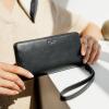 imageBerliner Bags Premium Genuine Leather Wallet Lyon RFID Blocking Credit Card Holder Clutch Purses for Women Zip Around Wallet for 15 Cards and ID window Bills Coins  BlackBlack Silver Antique