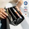 imageBerliner Bags Premium Genuine Leather Wallet Lyon RFID Blocking Credit Card Holder Clutch Purses for Women Zip Around Wallet for 15 Cards and ID window Bills Coins  BlackBlack Silver Antique