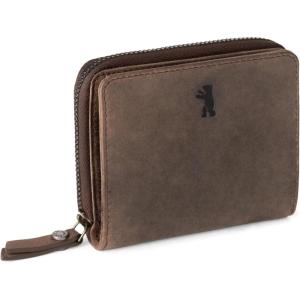 imageBERLINER BAGS Vintage Genuine Leather Small Wallet for Women Sara Card Holder Mini Bifold Wallet for Cash RFID Blocking with Zipped Coin Pocket  Brown
