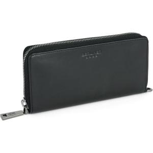 imageBerliner Bags Premium Genuine Leather Wallet Lyon RFID Blocking Credit Card Holder Clutch Purses for Women Zip Around Wallet for 15 Cards and ID window Bills Coins  BlackBlack Emboss