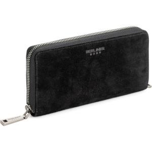 imageBerliner Bags Premium Genuine Leather Wallet Lyon RFID Blocking Credit Card Holder Clutch Purses for Women Zip Around Wallet for 15 Cards and ID window Bills Coins  BlackBlack Suede