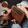 imageBerliner Bags Vintage Genuine Leather Small Wallet for Women Elsa Card Holder Mini Bifold Wallet for Cash RFID Blocking Zip Around  Brown