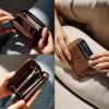 imageBerliner Bags Vintage Genuine Leather Small Wallet for Women Elsa Card Holder Mini Bifold Wallet for Cash RFID Blocking Zip Around  Brown