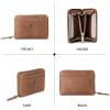 imageBerliner Bags Vintage Genuine Leather Small Wallet for Women Elsa Card Holder Mini Bifold Wallet for Cash RFID Blocking Zip Around  Brown