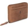 imageBerliner Bags Vintage Genuine Leather Small Wallet for Women Elsa Card Holder Mini Bifold Wallet for Cash RFID Blocking Zip Around  Brown