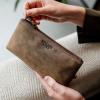 imageBERLINER BAGS Vintage Genuine Leather Makeup Bag Anna Cosmetic Bag for Purse Travel and Cosmetics Pouch with Zipper for Women  BrownEspresso