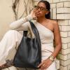 imageBERLINER BAGS Premium Genuine Leather Tote Bag Atlanta Shoulder Bag Hobo Bag for WomenBlack Emboss