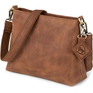 imageBERLINER BAGS Vintage Genuine Leather Shoulder Bag Marbella S Small Crossbody Purse for WomenCamel