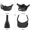 imageBERLINER BAGS Premium Genuine Leather Crescent Bag Luna Crossbody Bags for Women Travel Sling BagBlack