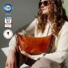 imageBERLINER BAGS Premium Genuine Leather Crescent Bag Luna Crossbody Bags for Women Travel Sling BagBrown