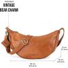 imageBERLINER BAGS Premium Genuine Leather Crescent Bag Luna Crossbody Bags for Women Travel Sling BagBrown