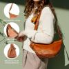 imageBERLINER BAGS Premium Genuine Leather Crescent Bag Luna Crossbody Bags for Women Travel Sling BagBrown
