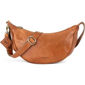 imageBERLINER BAGS Premium Genuine Leather Crescent Bag Luna Crossbody Bags for Women Travel Sling BagBrown