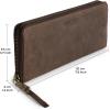 imageBERLINER BAGS Vintage Genuine Leather Wallet Palma RFID Blocking Credit Card Holder Slim Womens Wallet Zip Around Wallet for 14 Cards Bills Coins ID Window  Dark GreyEspresso