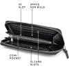 imageBERLINER BAGS Vintage Genuine Leather Wallet Palma RFID Blocking Credit Card Holder Slim Womens Wallet Zip Around Wallet for 14 Cards Bills Coins ID Window  Dark GreyBlack